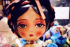 Vintage Mexican Folk Art Paper Mache Big Eyed Lady Candle Holders/BEAUTIFUL  • $122.49