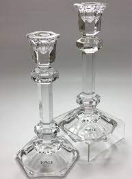Made of 24% lead crystal, they have a clear body with a hexagonal base. Beautiful Vintage Pair Of Towle Full Lead Crystal Candlesticks Candle Holders Crystal Candlesticks Crystal Candle Holder Crystal Candles