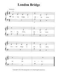 While studying easy pop songs to play on piano with a real teacher is the best. London Bridge Free Easy Sheet Music Easy Sheet Music Easy Piano Sheet Music Piano Sheet Music