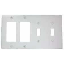 Leviton White 4 Gang 2 Toggle 1 Decorator Rocker Wall Plate 1 Pack 102 P2262 00w The Home Depot