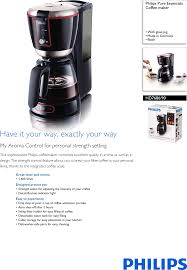 The product is compatible with keurig coffee maker models b40, b41, b44, b45, b50, k40, k45, k50, k55. Philips Hd7686 90 Coffee Maker User Manual Leaflet Hd7686 90 Pss