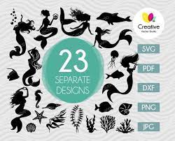 Download Mermaid Svg Bundle Cut File Creative Vector Studio