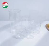 Cylinder Clear Empty Transparent Plastic Cans Square Food Grade PET Plastic  Jar With Easy Open Lids PP Cap for Food Packaging