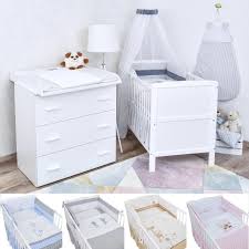 Kesser® zustellbett hubi 3in1 baby beistellbett reisebett babybett mit weich matratze, mit rollen kinderbett. Babyzimmer Babybett Wickelkommode Weiss Bettwasche Stickerei Komplett Set Ebay
