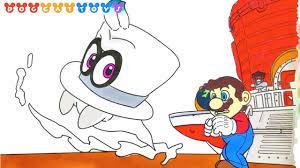 Check spelling or type a new query. Speed Drawing Super Mario Odyssey Mario Cappy Drawing Coloring Pages Videos For Kids Youtube