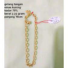 Check spelling or type a new query. Rantai Tangan Emas Kuning Kadar 70 Persen 2 05 Gram Shopee Indonesia