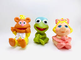 1984 Muppet Babies Squeak Toys Fozzie Kermit And Miss Piggy Etsy
