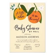 A Little Cutie Baby Shower By Mail Invitation Zazzle Com In 2020 Twins Baby Shower Invitations Orange Baby Shower Long Distance Baby Shower Invitations