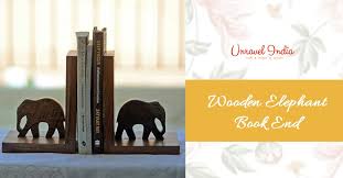 Shop Online Unravel India Wooden Elephant Book End At Best Price Elephant Book Wooden Elephant Elephant