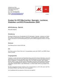 Breitenfurter straße 455 1230 wien. Kosten Fur Kfz Mechaniker Spengler Lackierer Elektriker Und Kfz