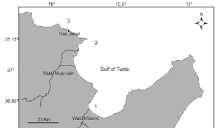 Petromyzon marinus. Map of the Gulf of Tunis showing the capture ...