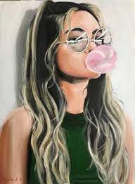 bubble gum painting girly art bubble art digital art girl