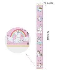 Us 15 45 Rainbow Unicorn Childrens Hanging Kids Growth Chart Wall Sticker Rule Growth Table Height Measurement Ruler For Kids Boys Girls In