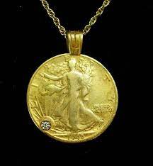 1945 Walking Liberty Half Dollar Coin Necklace Pendant Etsy Selling Jewelry Antique Jewelry Mall Coin Necklace