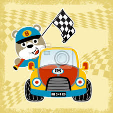 Vidéos avec les voitures pour enfants. Coureur Animal Sur La Voiture De Course Illustration De Dessin Papier Peint Papiers Peints Gagnant Roue Papier Peint Myloview Fr