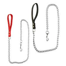 Flip Pet Deri Tutmali Zincir Kopek Gezdirme Tasmasi 4 Mm X 120 Cm
