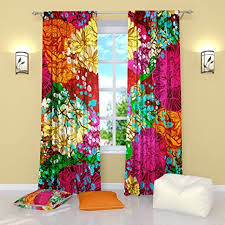 700+ vectors, stock photos & psd files. Amazon Com Factory4me Colorful Curtains Tropical Print Yellow Orange Red Pink Green Floral Curtains 84 Inch Length Unique Rod Pocket Room Darkening Window Panels Kitchen Dining