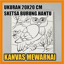 Sketsa gambar burung hantu merak garuda elang gambarcoloring. Kanvas Spanram Mewarnai Burung Hantu 20x20 Cm Shopee Indonesia