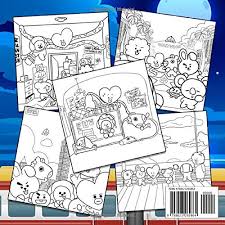 Free printable worksheets for your students. Bt21 Coloring Book Bts Bangtan Boys Coloring Books For Army And Kpop Lovers With Koya Rj Shooky Mang Chimmy Tata Cooky Van