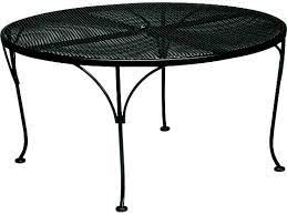 The table have a umbrella hole and if you worry solid ,you can equip umbrella base. Woodard Wrought Iron Mesh 42 Wide Round Chat Table With Umbrella Hole Wr190294