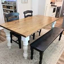 Unfinished Farmhouse Dining Table Legs Wood Legs Turned Legs Hardwood Chunky Wide Legs Large In 2020 Farmhouse Dining Table Dining Table Large Dining Table