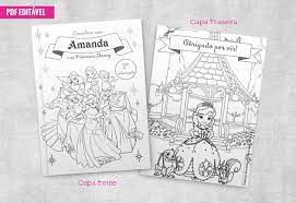 2015 meu post anterior sobre a febre dos livros para colorir para adultos, volto a falar no montei um livro em pdf. Livrinho De Colorir Princesas Disney Personalizado Em Pdf Editavel Brazukete