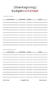 Thanksgiving Budget Worksheet Half Sheet Life Your Way Christmas On A Budget Budgeting Worksheets Thanksgiving Planner
