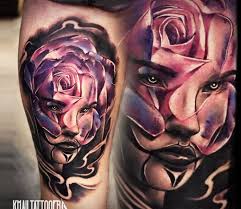 Abstract rose & face forearm tattoo by a.d. Rose Face Tattoo By Khail Tattooer Post 16644