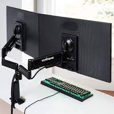 If you also want to take notes or use a third monitor — yes, some people use even more than two monitors! Echogear Premium Dual Monitor Stand Place Your Monitors At The Perfect Spot With Dynamic Gas Spring Arms Wobble Free Desk Clamp Design Works With 2 Vertical Or Horizontal Monitors Amazon De Burobedarf