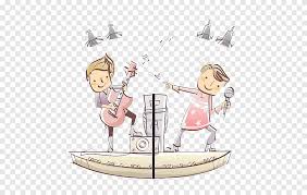 Mewarnai gambar alat musik piano versi kartun. Cartoon Kids Playing Music Meng Cartoon Figure Guitar Png Pngegg