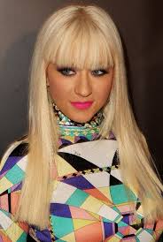 Prom bangs hairstyle is attributed by a blonde look on your head. Christina Aguilera Hairstyles Styles Weekly