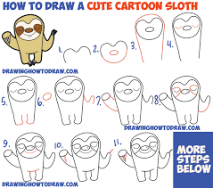 Follow along to learn how to draw a cute, cartoon sloth easy, step by step art tutorial. How To Draw Cute Cartoon Sloth With Easy Step By Step Drawing Tutorial For Kids How To Draw Step By Step Drawing Tutorials