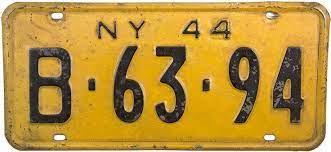 1944 New York License Plate License Plate Plates Car Plates