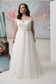 A Line Illusion Neck Cap Sleeve Plus Size Wedding Gowns For Big Women Appliques Long Chiffon Bridal Dress Sweep Train Beach Bride Dress Plus Wedding Dresses Wedding Dresses Plus Size Wedding Dress