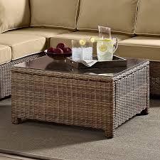 Crosley bradenton weathered brown outdoor wicker sectional right corner loveseat. Crosley Furniture Bradenton Outdoor Wicker Sectional Coffee Table