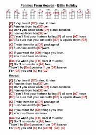 Billie Holiday Pennies From Heaven V1 W Easy Ukulele Songs Pennies From Heaven Uke Songs