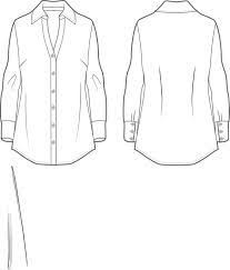 Flat Sketch Technical Shirt Blouse Ladies Woven Fashion Design Sketches Shirt Sketch Fashion Sketches