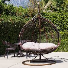 Vidaxl double sun lounger with cushion poly rattan gray. Decor Double Seats Lover Seats Couple Seats With Rack Handle Patio Swing Chair Outdoor Wicker Plastic Tear Drop Swing Lounge Chair With Gray Cushion Mat Support Frame Walmart Com Walmart Com