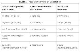 possessive pronouns