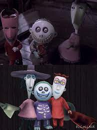 Three kids from nightmare before christmas. Lock Shock And Barrel Tattoo With And Without Their Masks Nightmare Before Christmas Tattoo Nightmare Before Christmas Costume Nightmare Before Christmas