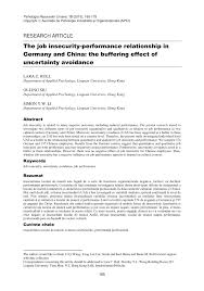 Sunt scutite de impozitele si contributiile sociale si este intalnit, in special, in domenii precum: Pdf The Job Insecurity Performance Relationship In Germany And China The Buffering Effect Of Uncertainty Avoidance