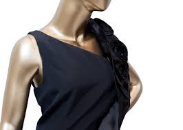 Teri Jon Silk Gown With Asymmetrical Neckline