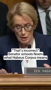 Kristi Noem fails to accurately define habeus corpus  https://www.msnbc.com/rachel-maddow-show/maddowblog/kristi-noem-flunks-important-test-basic-meaning-habeas-corpus-rcna207982