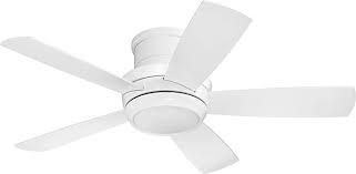 Free delivery and returns on ebay plus items for plus members. Amazon Com Flush Mount Ceiling Fan With Led Light And Remote By Craftmade Tmph44w5 Tempo 44 Inch White Hugger Fan Home Improvement