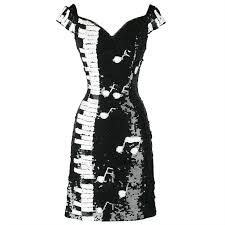 Vintage 1980s Black White Piano Keys Sequins Mini Dress From A Collectio Vintage Sequins Dress Black And White Cocktail Dresses Black And White Short Dresses