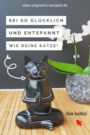 Schwarze Katze In Meditationshaltung Statue Hohe 15 Cm In 2020 Schwarze Katze Meditation Katzen