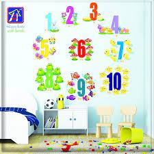 There is a washed brown frame and a white background with two engraved vertical lines to mimic a shiplap look. Numbers Wall Stickers Kids Playroom Numbers Decor Kids Numbers Wall Decal Numbers Decor Nursery Wall Decal In 2021 Wall Stickers Kids Nursery Wall Decals Wall Stickers Numbers