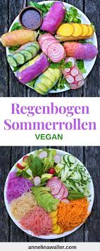 Regenbogen Sommerrollen Mit Suss Saurer Sosse Annelina Waller Rezept Sommerrollen Vegane Rezepte Gesunde Rezepte Wenig Kalorien