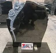 Black Granite Headstone With Antique Carved Roses - China ...