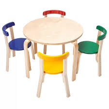 Bentwood Kids 5 Piece Round Table And Chair Set Round Table And Chairs Round Wood Table Kids Furniture Sets